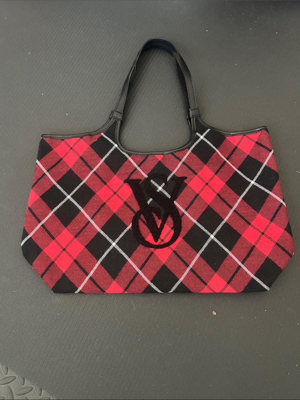Victoria's Secret Red and Black Plaid Tote